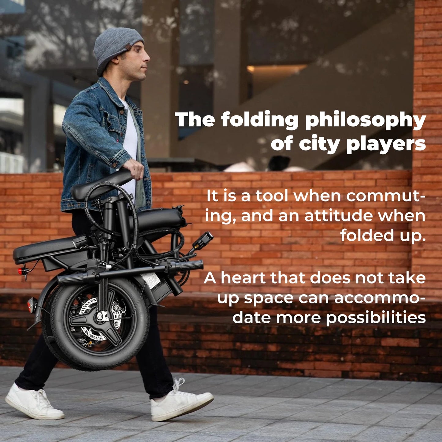 14" Folding Electric Bike with 560W Peak Motor and 32-Mile Range