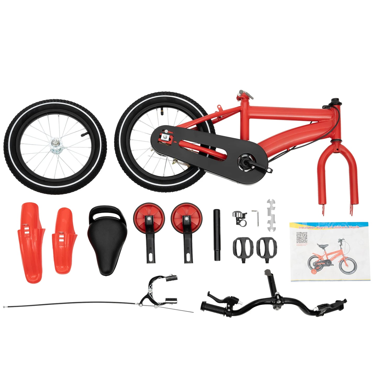 14-Inch Children's Bicycle with Training Wheels for Boys & Girls Ages 2-5