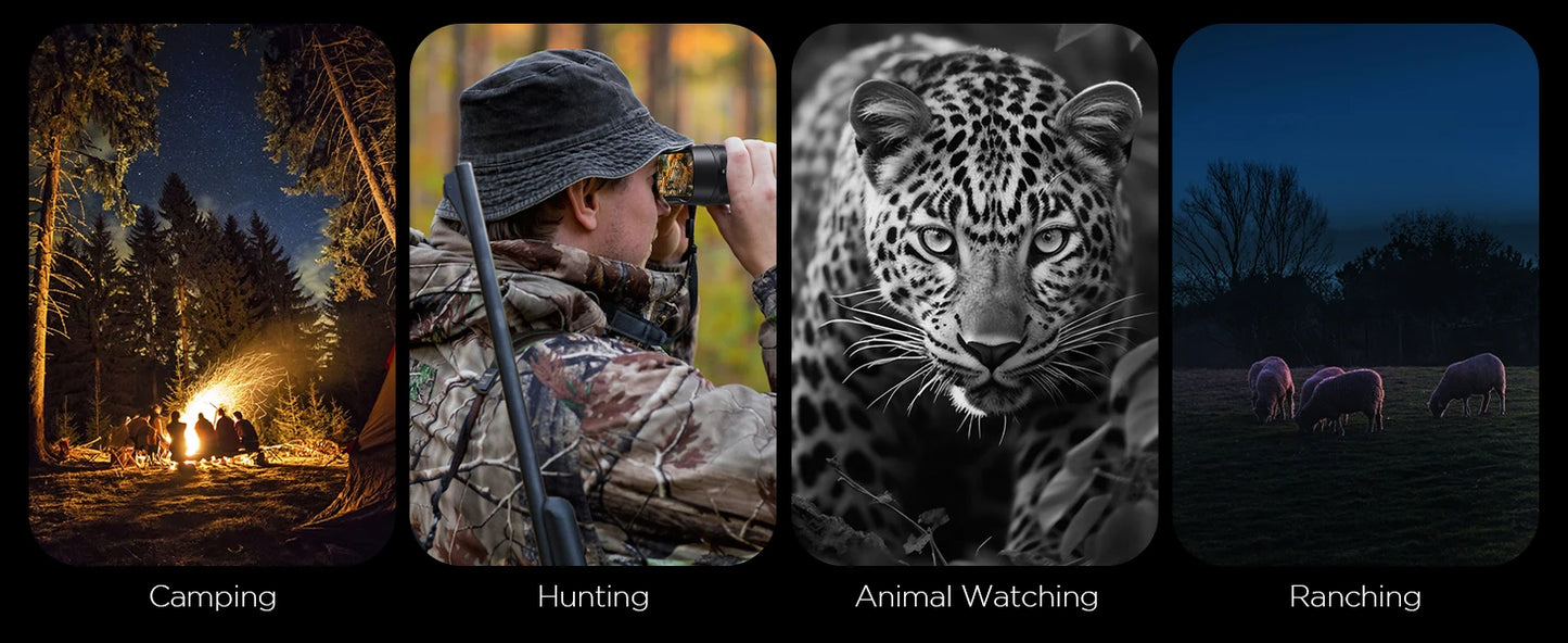 Night Vision Binoculars Goggles, 4K HD Video Recording, 8X Digital Zoom & 1000ft Viewing Range