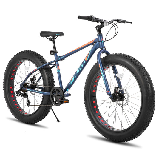 Hiland 20-Inch Fat Tire Mountain Bike with Shimano 7-Speed Gears & Dual Disc Brakes for Kids Ages 5+