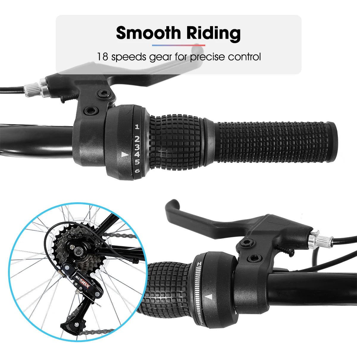 HILAND Mountain Bike, 24/26-Inch Wheels, 18-Speed High-Carbon Steel Frame MTB for Men & Women
