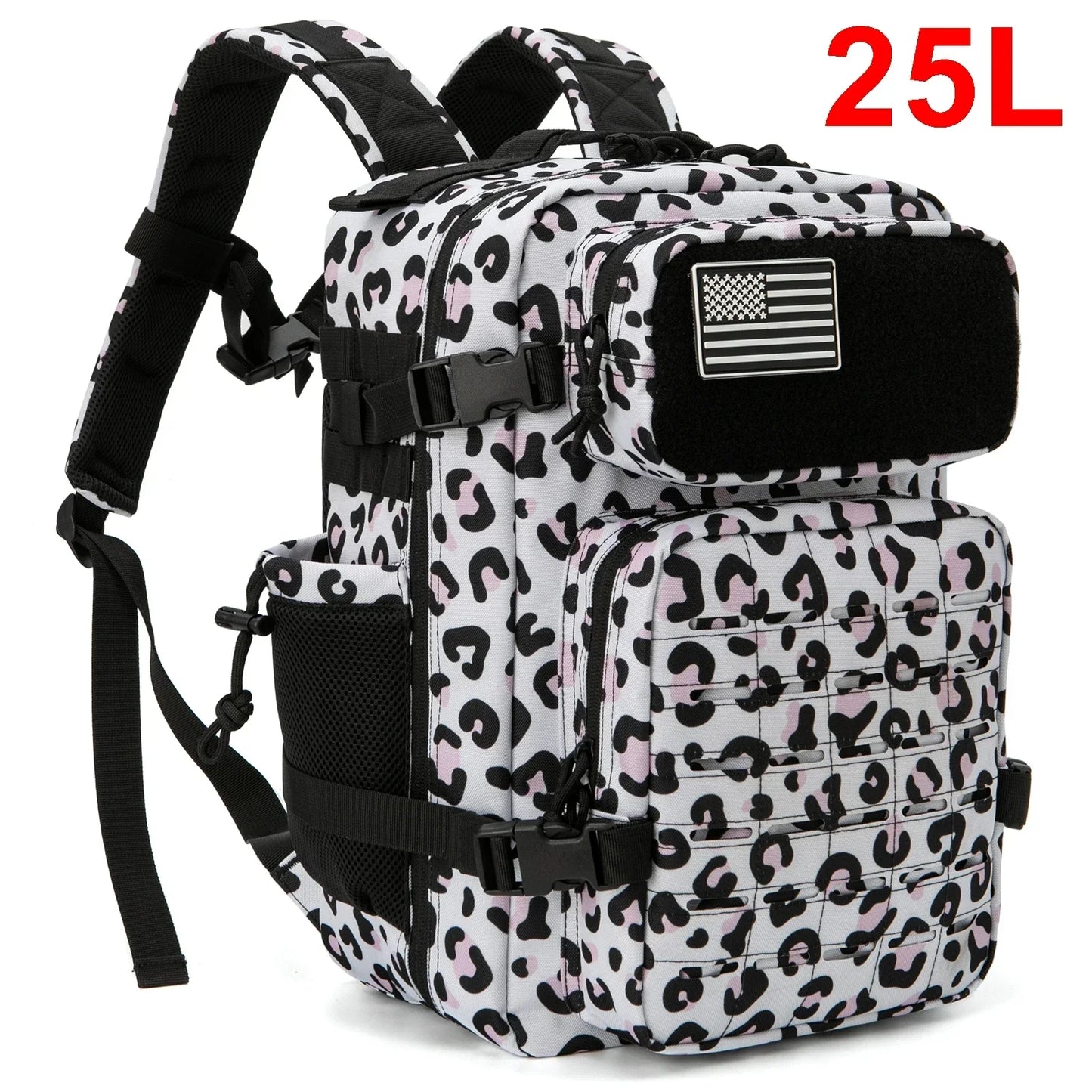 25L Tactical Backpack, MOLLE Outdoor Hiking & Fitness Backpack with Dual Cup Holders