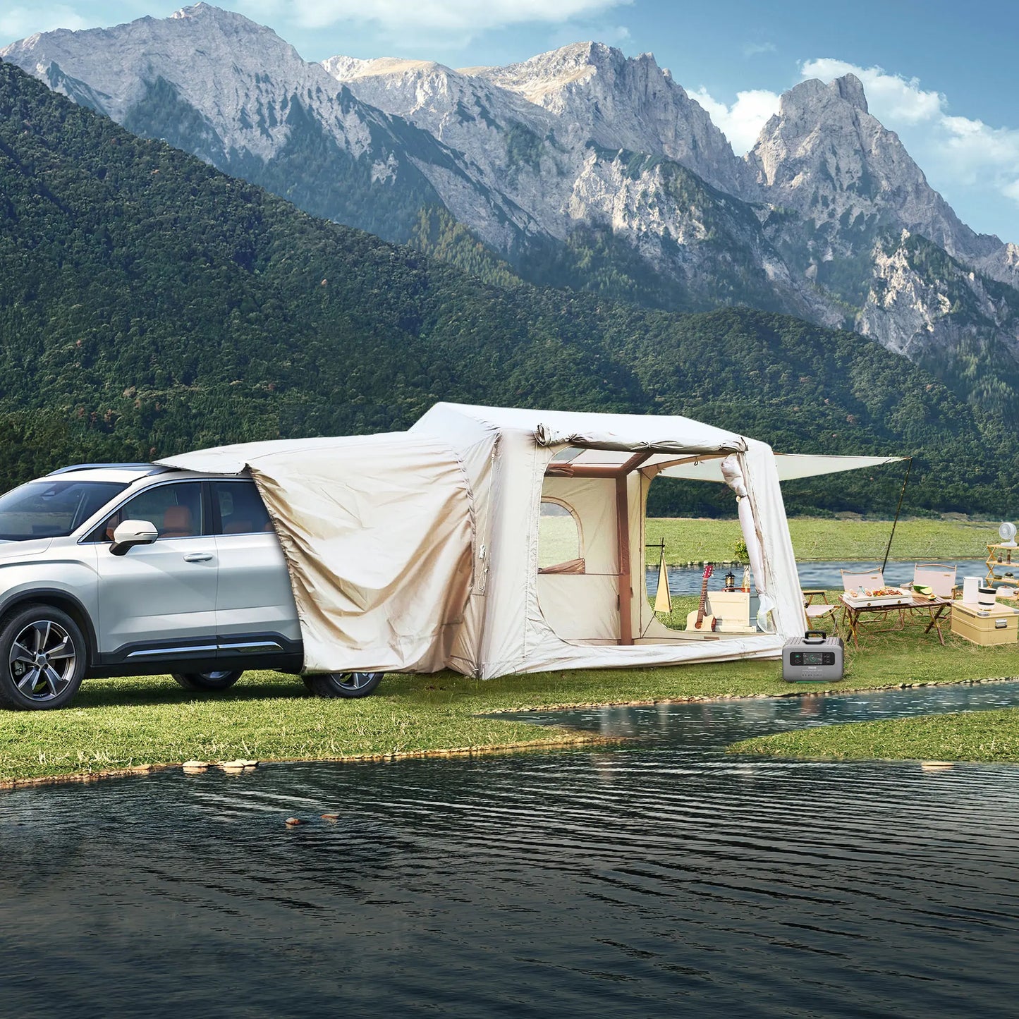 Inflatable SUV Camping Tent, Waterproof Air Tent for 4-8 Person Glamping & Outdoor Adventures