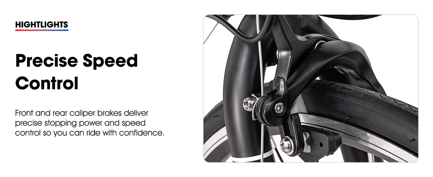 Hiland 700C Road Bike, 14-Speed Lightweight Aluminum Frame Racing & Commuter Bicycle