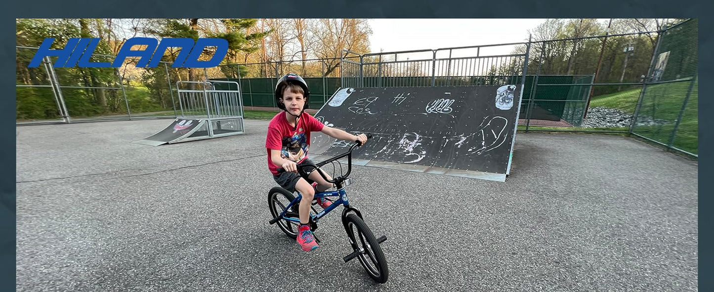 Hiland 20-Inch Kids BMX Bike for Boys & Girls Ages 5-12, Freestyle BMX with 360° Rotor & 4 Pegs