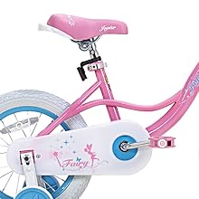 JOYSTAR Fairy Girls Bike for Toddlers & Kids Ages 2-9, Training Wheels, Handbrake & Basket