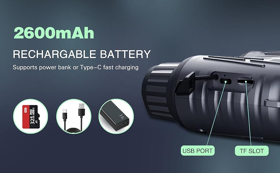Night Vision Binoculars Goggles, 4K HD Video Recording, 8X Digital Zoom & 1000ft Viewing Range